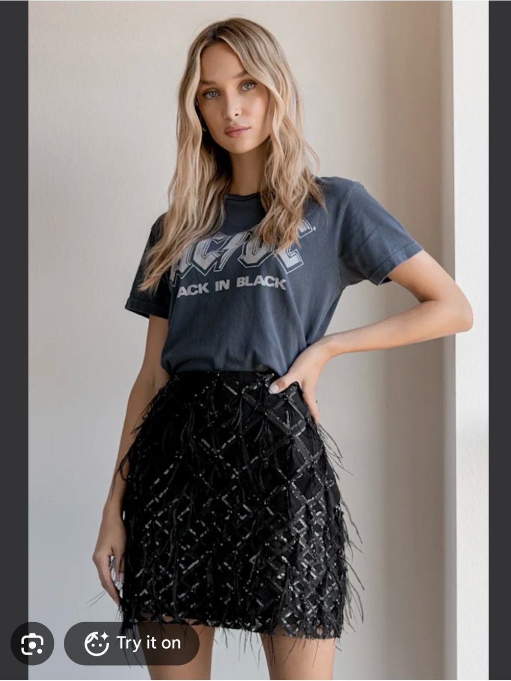 LULUS | Black Feather-Embellished Mini Skirt - Women